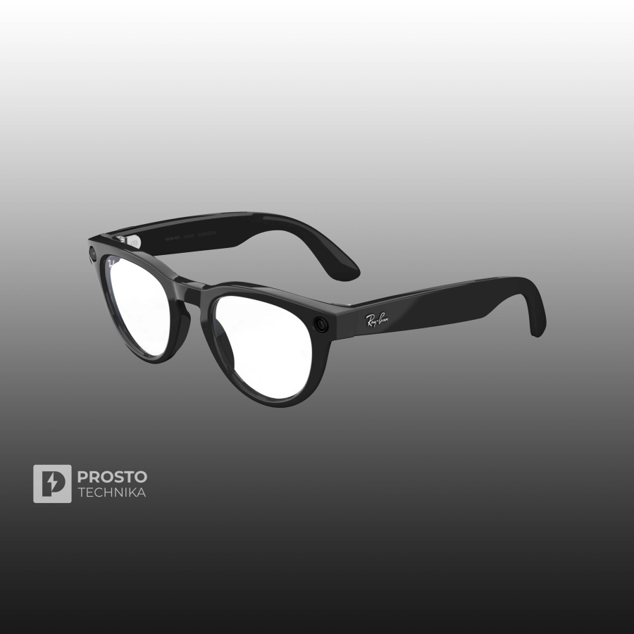 Ray-Ban Headliner (Gen 2) Глянцевый Чёрный с Прозрачно-Графитово-Зелёными Линзами